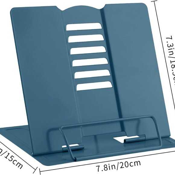Desk Book Stand Holder for Reading, Adjustable Cookbook Stand Metal Reading Stan - Picture 2 of 6